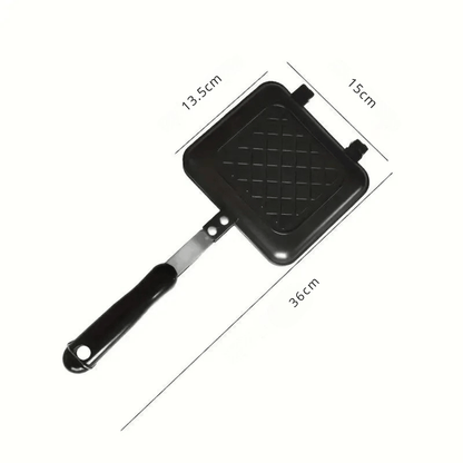 Double Sandwich Maker – Nonstick Double Grill Panini Press for Gas Stovetop, Portable & Compact