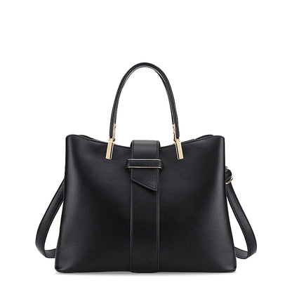 Elegant Handbag – Vegan Leather with Gold Details