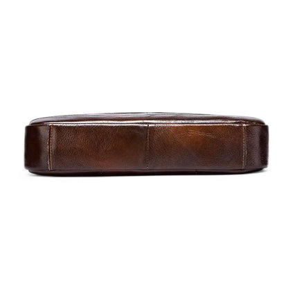 13.3" Leather Laptop Bag for Men – Premium Cowhide Briefcase with Water-Resistant Protection