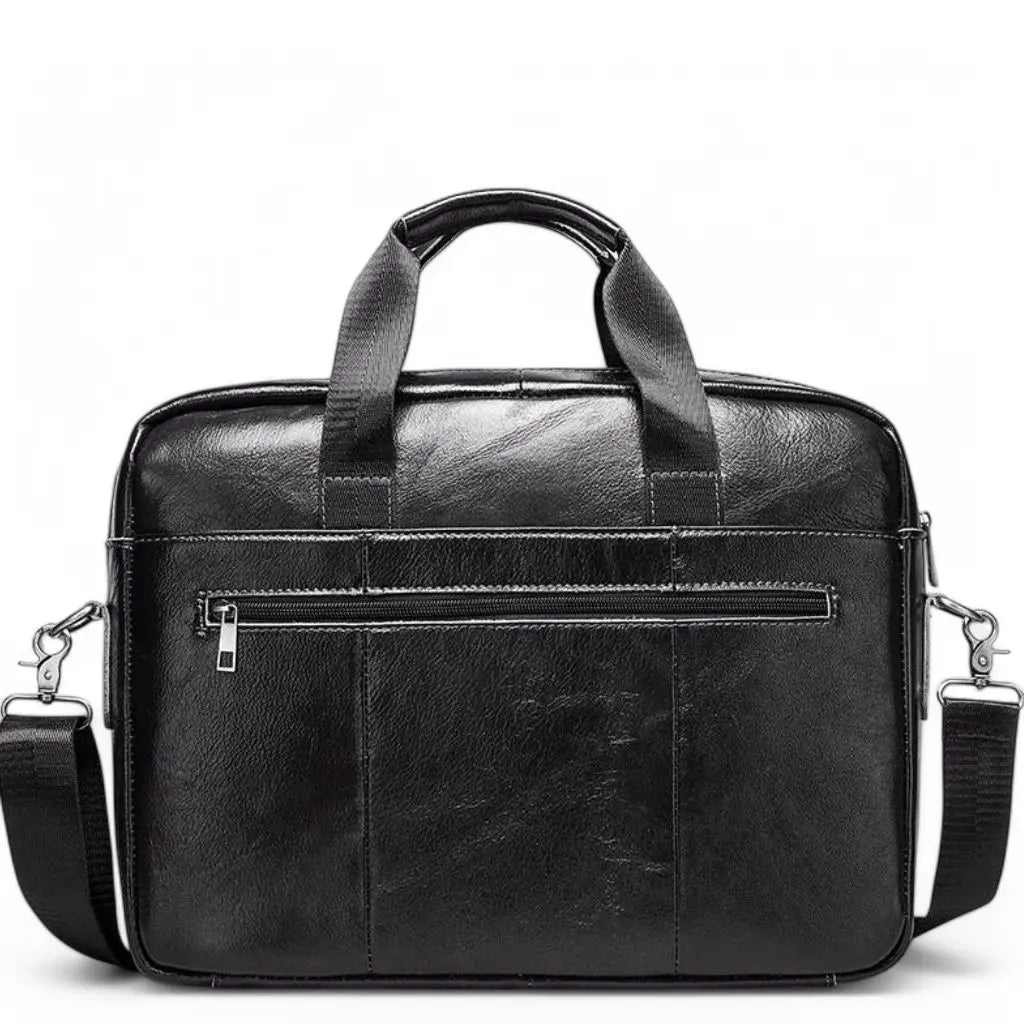 13.3" Leather Laptop Bag for Men – Premium Cowhide Briefcase with Water-Resistant Protection