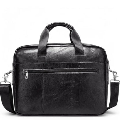 13.3" Leather Laptop Bag for Men – Premium Cowhide Briefcase with Water-Resistant Protection