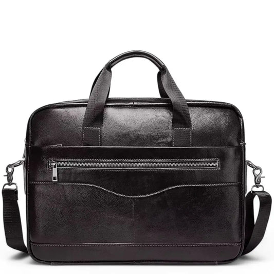 13.3" Leather Laptop Bag for Men – Premium Cowhide Briefcase with Water-Resistant Protection