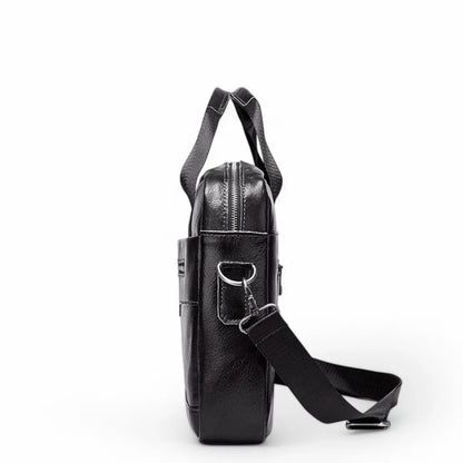 13.3" Leather Laptop Bag for Men – Premium Cowhide Briefcase with Water-Resistant Protection