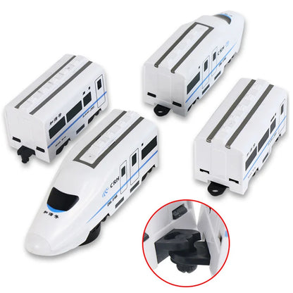 Self-Driving Toy Train – White Electric Train for Kids with Lights & Sounds