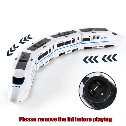 Self-Driving Toy Train – White Electric Train for Kids with Lights & Sounds