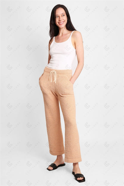 Women’s Luxe Microfiber Lounge Pants with Pockets & Drawstring – Soft Loungewear Bottoms