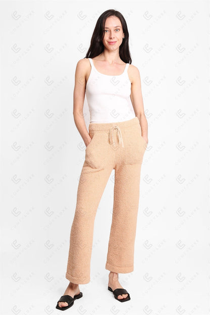 Women’s Luxe Microfiber Lounge Pants with Pockets & Drawstring – Soft Loungewear Bottoms