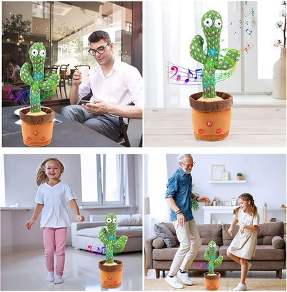 Dancing Cactus Plush Toy – Interactive Talking, Singing & Dancing Toy for Kids – Glowing LED Lights & Mimic Voice Function