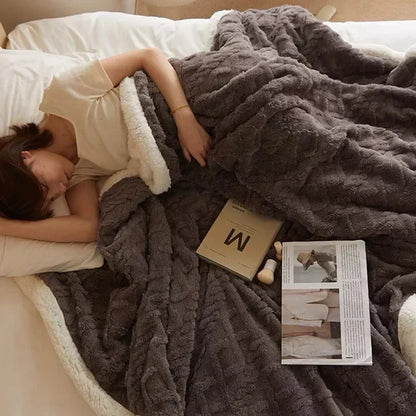 Double-Sided Fluffy Fleece Blanket – Ultra Soft Warm Throw for Couch & Bed | Cozy Plush Blanket in Multiple Colors