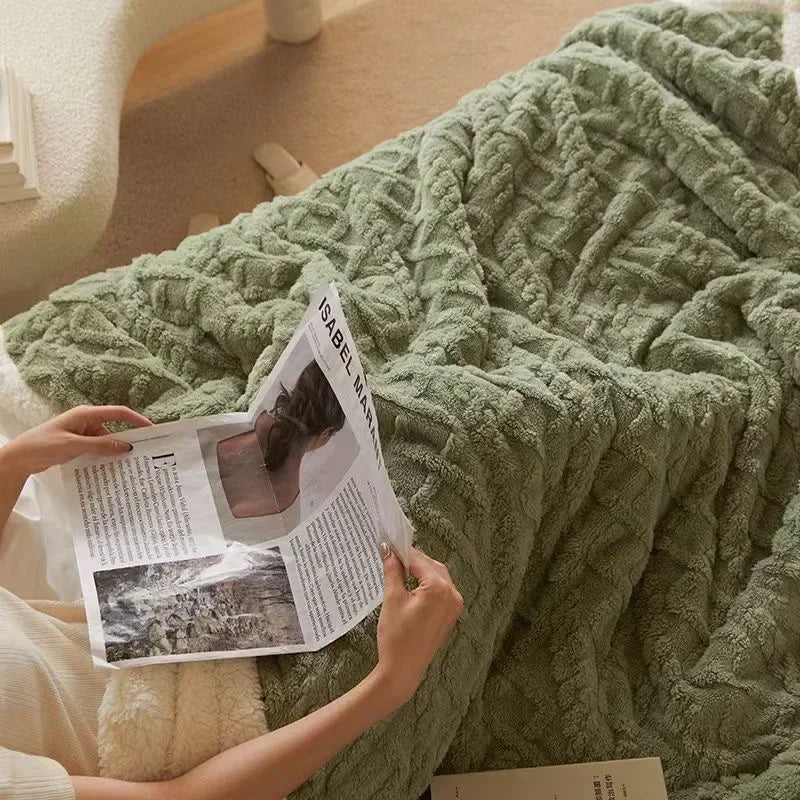 Double-Sided Fluffy Fleece Blanket – Ultra Soft Warm Throw for Couch & Bed | Cozy Plush Blanket in Multiple Colors
