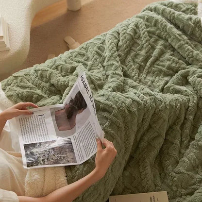 Double-Sided Fluffy Fleece Blanket – Ultra Soft Warm Throw for Couch & Bed | Cozy Plush Blanket in Multiple Colors