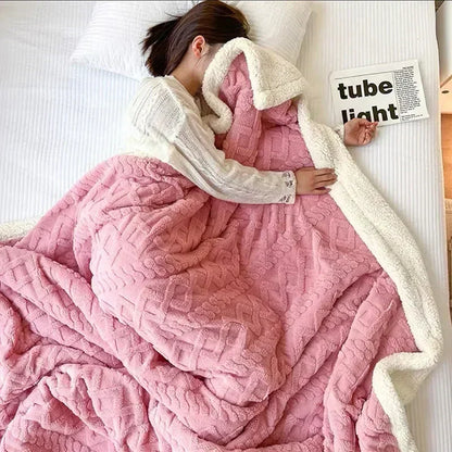 Double-Sided Fluffy Fleece Blanket – Ultra Soft Warm Throw for Couch & Bed | Cozy Plush Blanket in Multiple Colors