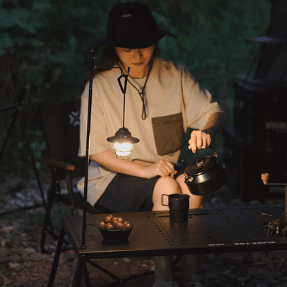 Retro USB Rechargeable LED Camping Lantern – Dimmable Outdoor Vintage Lantern for Camping, Hiking & Garden