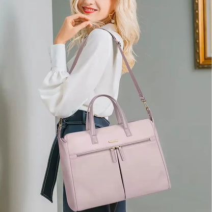 Pink 15.6-Inch Laptop Bag for Women – Stylish Protection for Work & Study