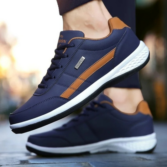 Renzo Men's Leather Orthopedic Sneakers – Premium Comfort & Support