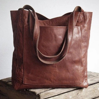 Genuine Leather Shopper Tote for Women – Large Work & Everyday Shoulder Bag