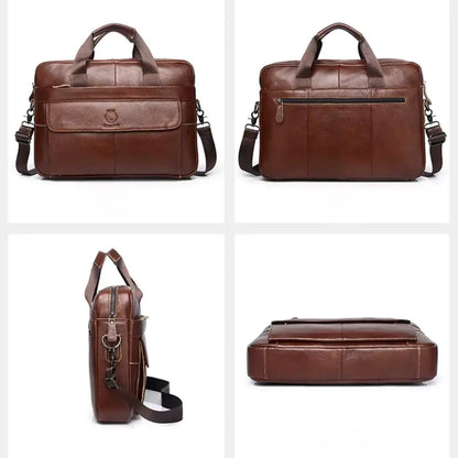Premium Leather 15-Inch Laptop Bag for Men – Handcrafted Genuine Leather Briefcase