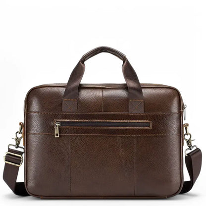 16" Brown Leather Laptop Bag for Men – Classic Design & Optimal Protection
