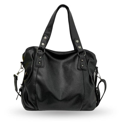 Stylish PU Leather Shoulder Bag – Spacious Tote with Multiple Pockets for Women
