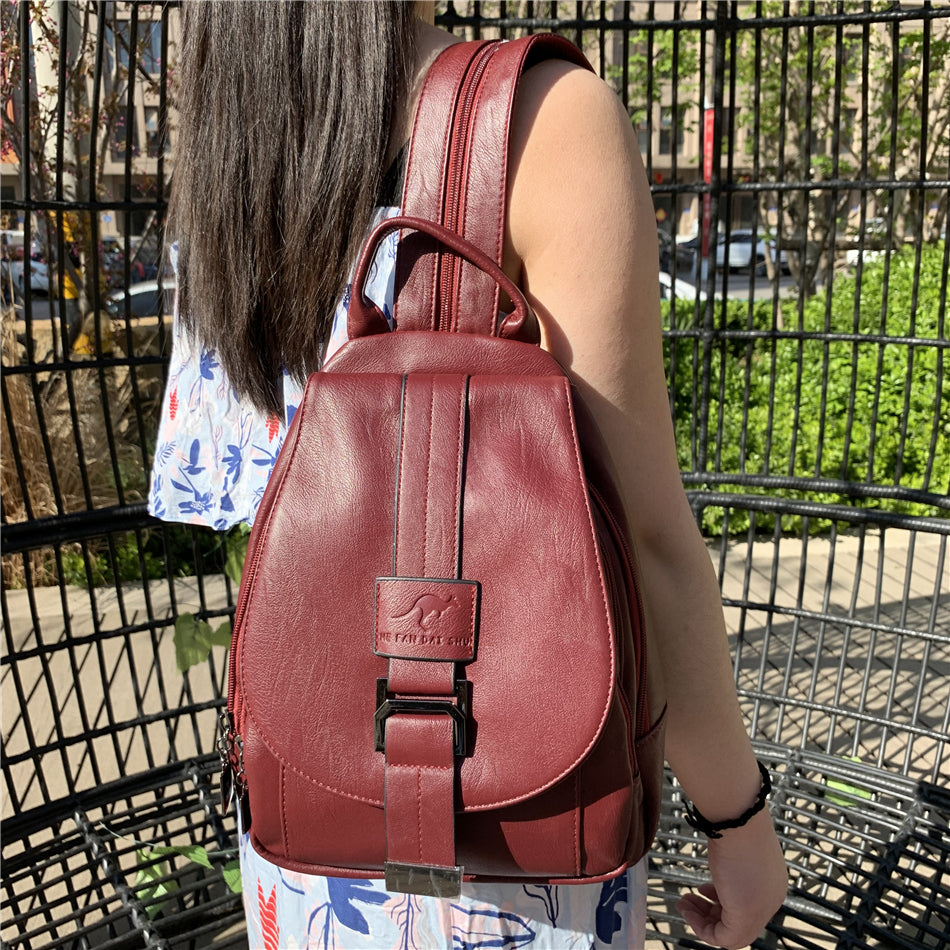 Multi-Way Women’s Backpack & Handbag – Stylish Leather Shoulder Bag for Daily Use