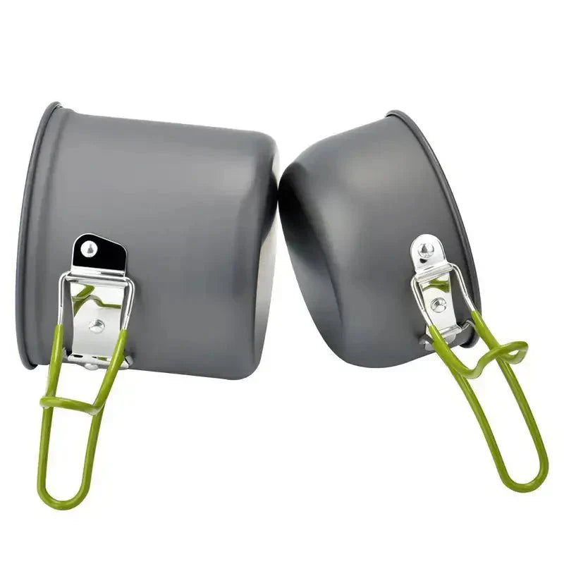 Outdoor Lightweight Camping Cooking Set – Compact Mess Kit with Pans & Cutlery