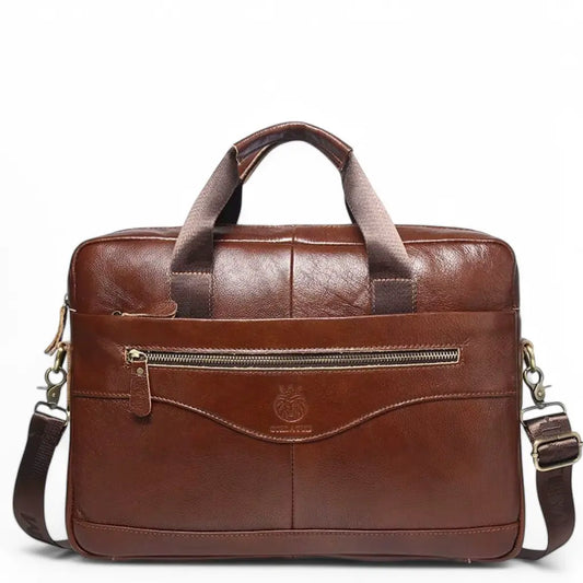 Brown Leather Laptop Bag – Stylish & Functional Business Briefcase