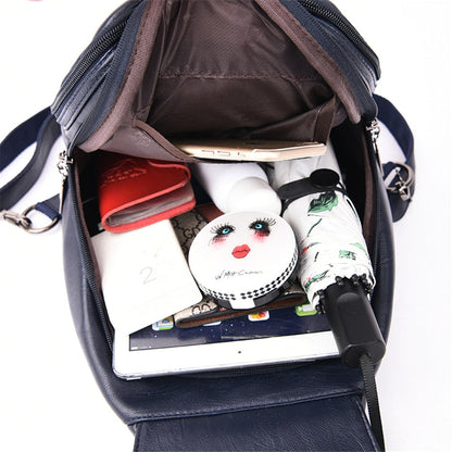 Waterproof Vegan Leather Anti-Theft Backpack for Women – Convertible Rucksack & Handbag with Hidden Zipper