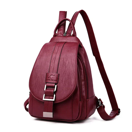 Waterproof Vegan Leather Anti-Theft Backpack for Women – Convertible Rucksack & Handbag with Hidden Zipper