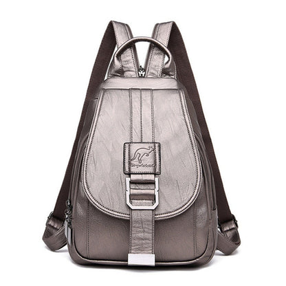 Waterproof Vegan Leather Anti-Theft Backpack for Women – Convertible Rucksack & Handbag with Hidden Zipper