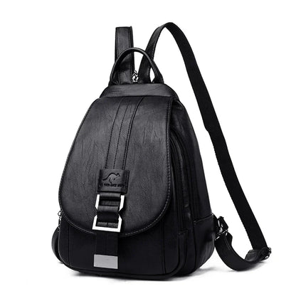 Waterproof Vegan Leather Anti-Theft Backpack for Women – Convertible Rucksack & Handbag with Hidden Zipper