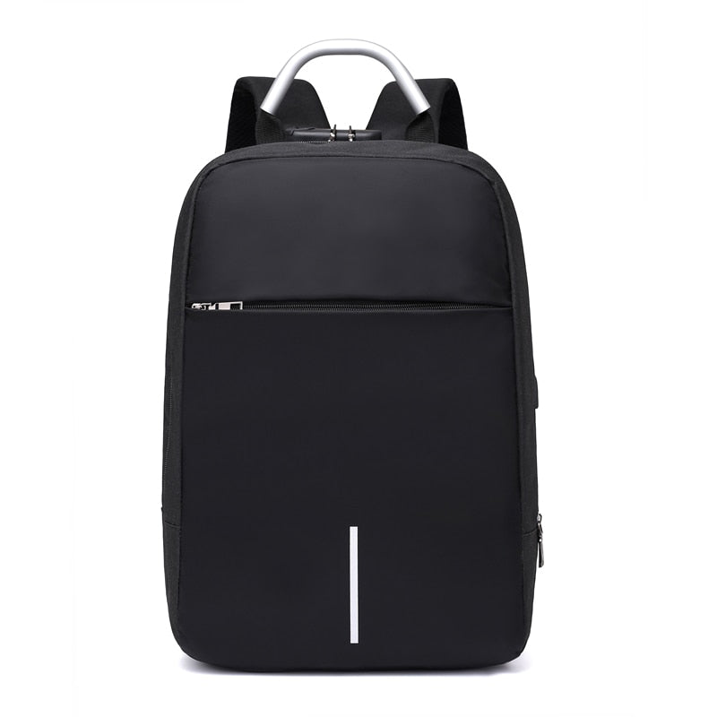 Waterproof Anti-Theft Laptop Backpack 15.6" – USB Charging Port – Grey/Black Business & Travel Bag