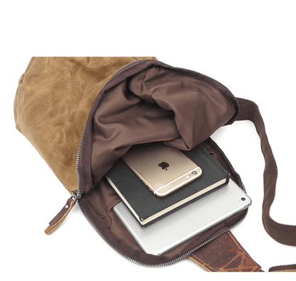Vintage Canvas Backpack for Men – Waterproof Shoulder Bag with Durable Design