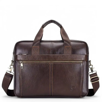 Premium Genuine Leather 15-Inch Laptop Briefcase for Men – Stylish Business Bag
